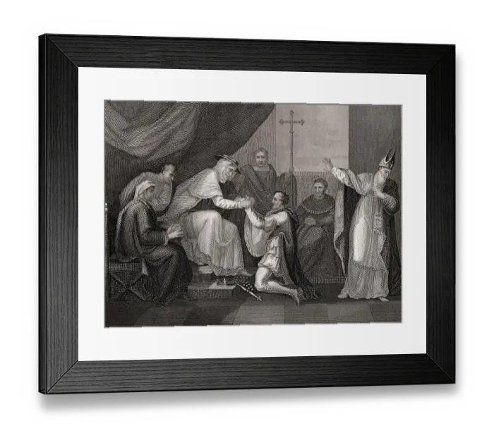 Framed Print : King John I, or John Lacklands submission to King Richard the Lionheart Framed Print : King John I, or John Lacklands submission to King Richard the Lionheart