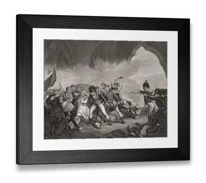 Framed Print : Death of Tipu Sultan, 4. Mai 1799 in Srirangapatna in the Fourth Mysore War