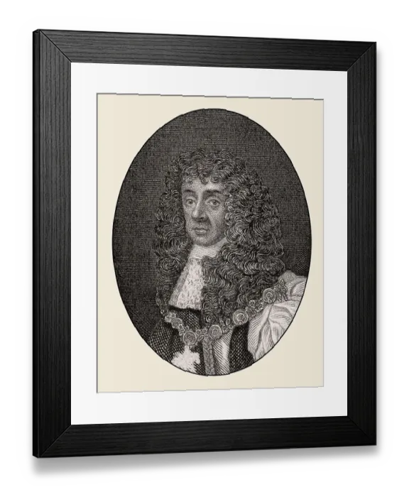 Framed Print : Charles II, King of England, Ireland and Scotland from 1649 until 1685