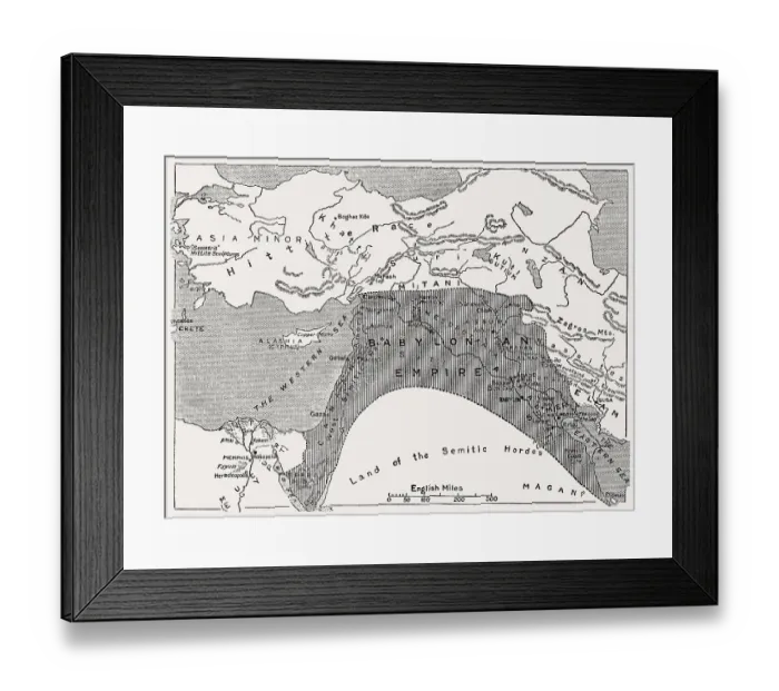 Framed Print : Map of the Babylonian Empire, cradle of civilization Framed Print : Map of the Babylonian Empire, cradle of civilization