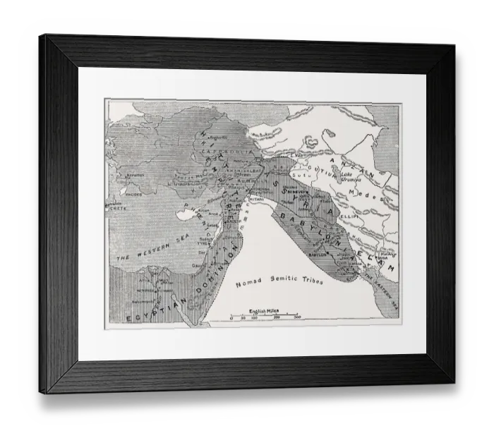 Framed Print : Map of the Babylonian Empire, 1500 BC until 1000 BC Framed Print : Map of the Babylonian Empire, 1500 BC until 1000 BC