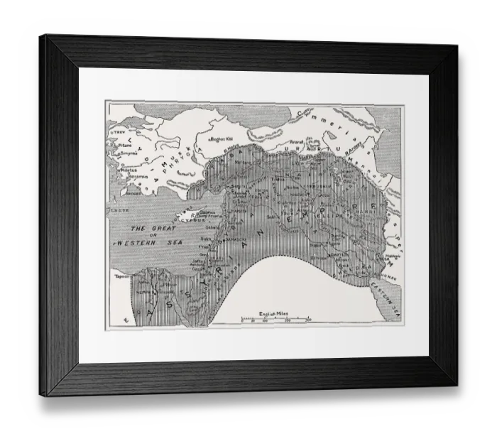 Framed Print : Map of the Assyrian Empire, 1000 BC until 700 BC