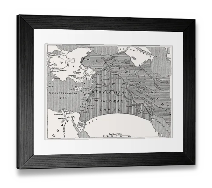 Framed Print : Map of the Empires after the fall of Assyria