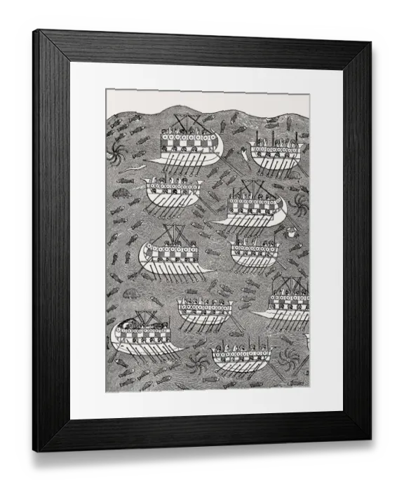 Framed Print : The flotilla of Sennacherib, king of Assyria from 705 BC to 681 BC Framed Print : The flotilla of Sennacherib, king of Assyria from 705 BC to 681 BC