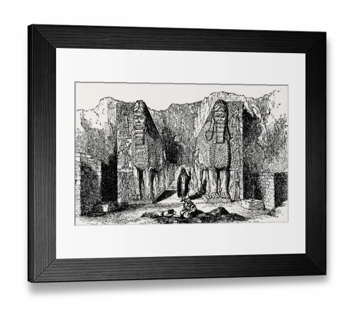 Framed Print : Entrence of the Palace of Ashurnasirpal in 879 BC