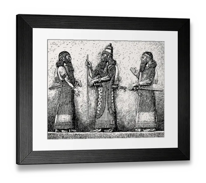 Framed Print : King Sargon II and his Grand Vizier
