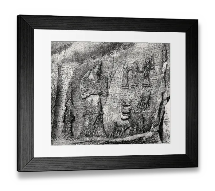 Framed Print : Rock Reliefs in the Elamite Sanctuary of Kul-e Farah or Kul-e Fara Framed Print : Rock Reliefs in the Elamite Sanctuary of Kul-e Farah or Kul-e Fara