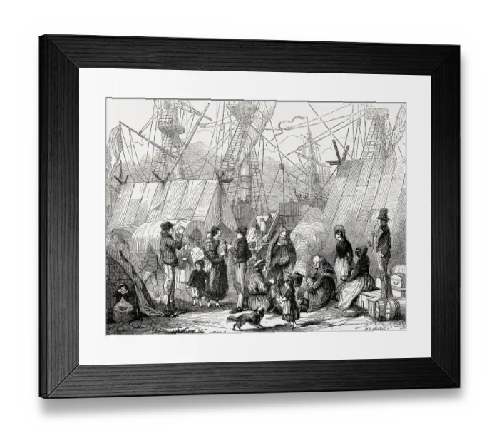 Framed Print : German Emigration, port of Le Havre