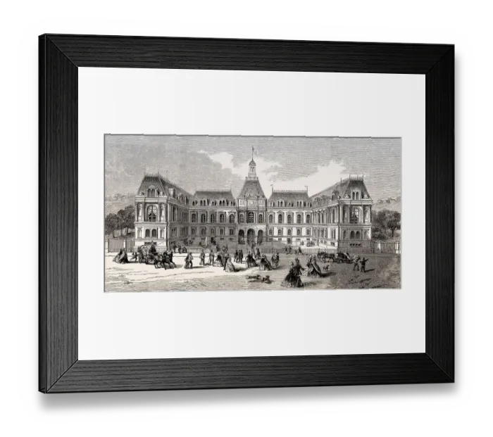 Framed Print : Town hall of Le Havre, France, 1857, Europe