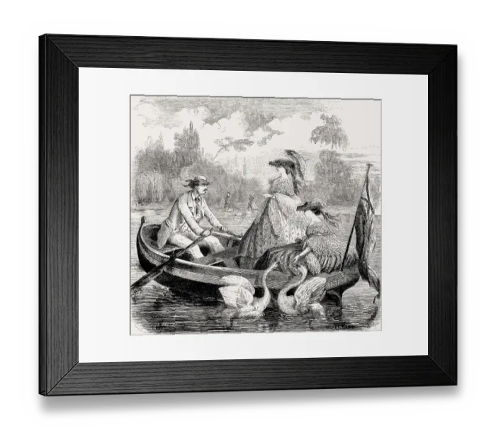 Framed Print : Parisian fashion, 1857