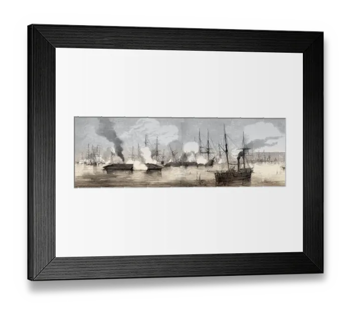 Framed Print : Breaking through to Vicksburg, USS Arkansas running through the Federal fleet above Vicksburg Framed Print : Breaking through to Vicksburg, USS Arkansas running through the Federal fleet above Vicksburg