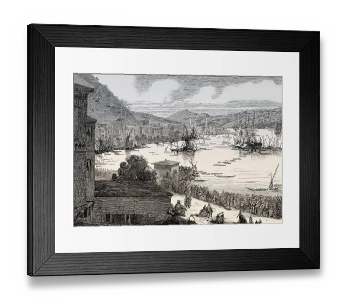 Framed Print : Historic view of Bueyuekdere, Istanbul Province