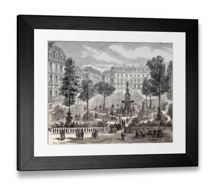 Framed Print : The Square Montholon, Paris, France, 1863, Europe