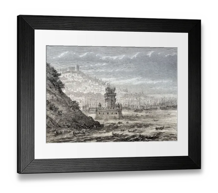 Framed Print : Lisbon, Portugal, 1863, Europe Framed Print : Lisbon, Portugal, 1863, Europe