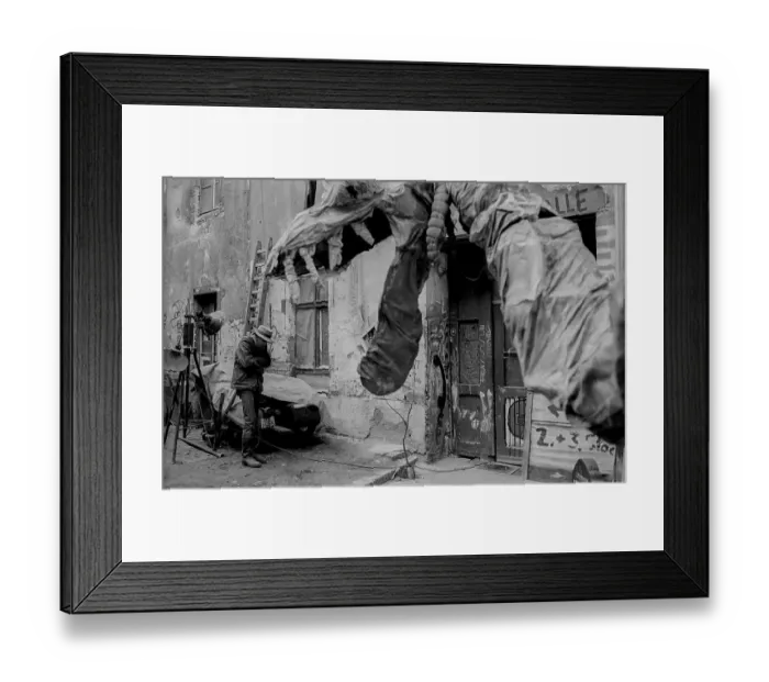 Framed Print : Germany, Berlin, 30.11.1991, dragon and young man Framed Print : Germany, Berlin, 30.11.1991, dragon and young man