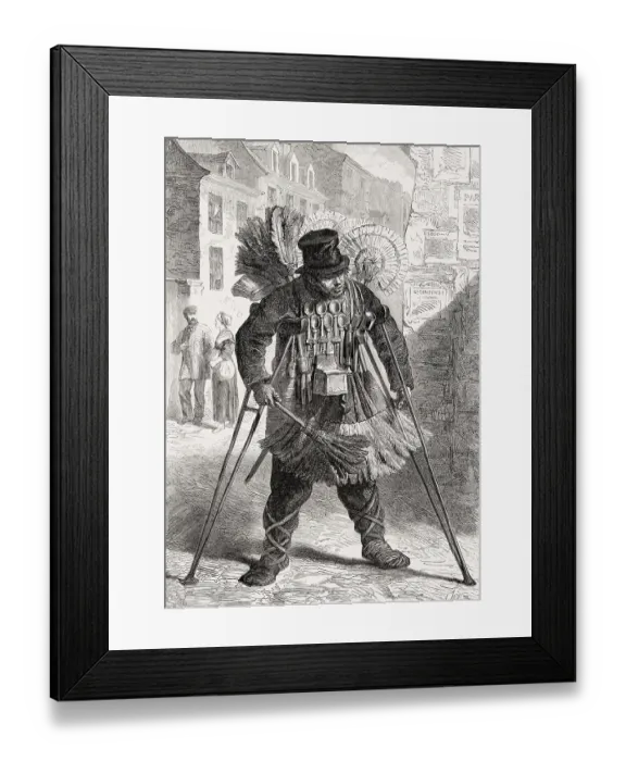 Framed Print : Street trader, Paris, France, 1862, Europe