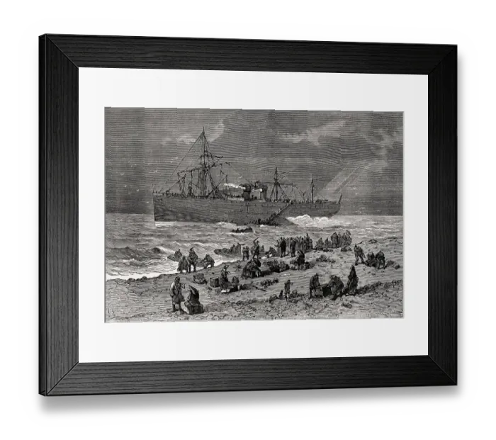 Framed Print : The ocean liner Empress Eugenie ran aground at Seabright on the Jersey Shore Framed Print : The ocean liner Empress Eugenie ran aground at Seabright on the Jersey Shore