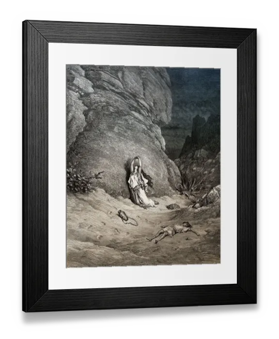 Framed Print : Hagar and Ishmael in the Wilderness