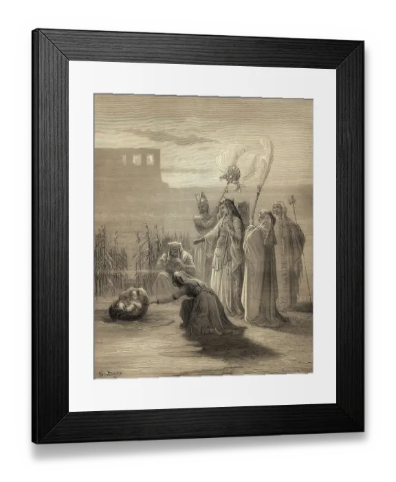 Framed Print : The Finding of Moses, woodcut by Gustave Dore Framed Print : The Finding of Moses, woodcut by Gustave Dore