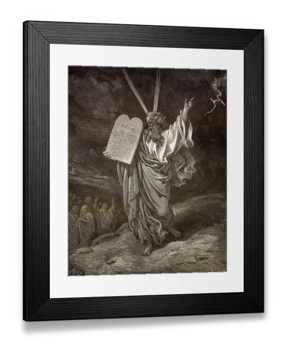 Framed Print : Ten Commandments, Moses descending from Mount Sinai Framed Print : Ten Commandments, Moses descending from Mount Sinai