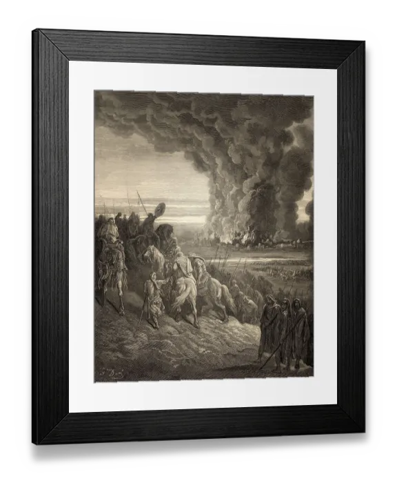 Framed Print : Joshua Burns the Town of Ai, Old Testament Framed Print : Joshua Burns the Town of Ai, Old Testament