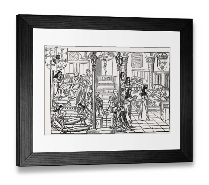 Framed Print : Medieval hospital, Paris, France, Europe