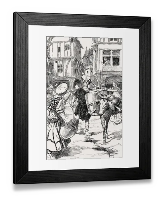 Framed Print : Water seller, Paris, France, Middle Ages, Europe