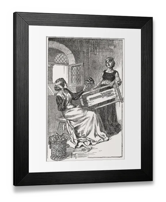 Framed Print : Hand embroidery, Paris, France