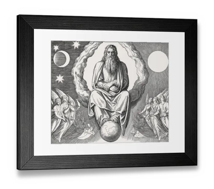 Framed Print : Seventh day, God rests, by Julius Schnorr von Carolsfeld