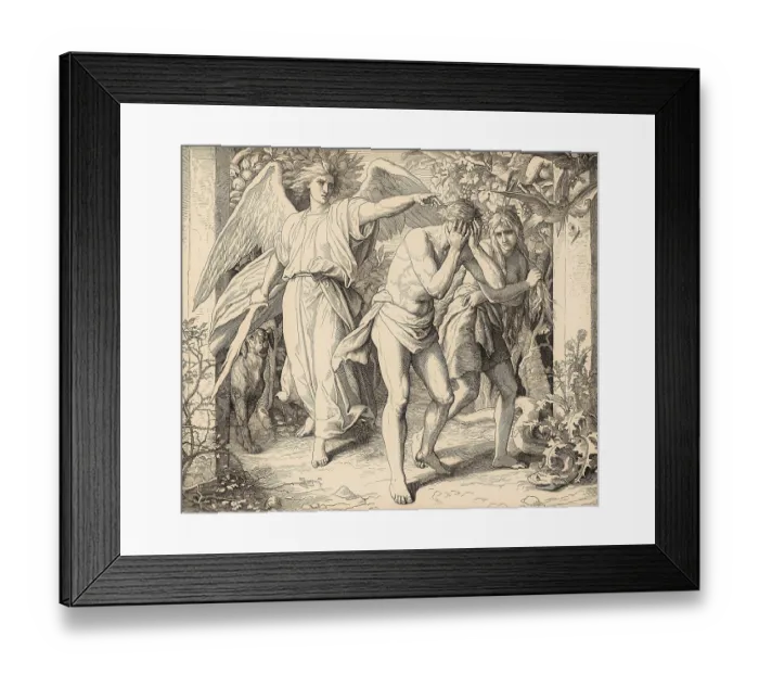 Framed Print : Expulsion, by Julius Schnorr von Carolsfeld, 1860