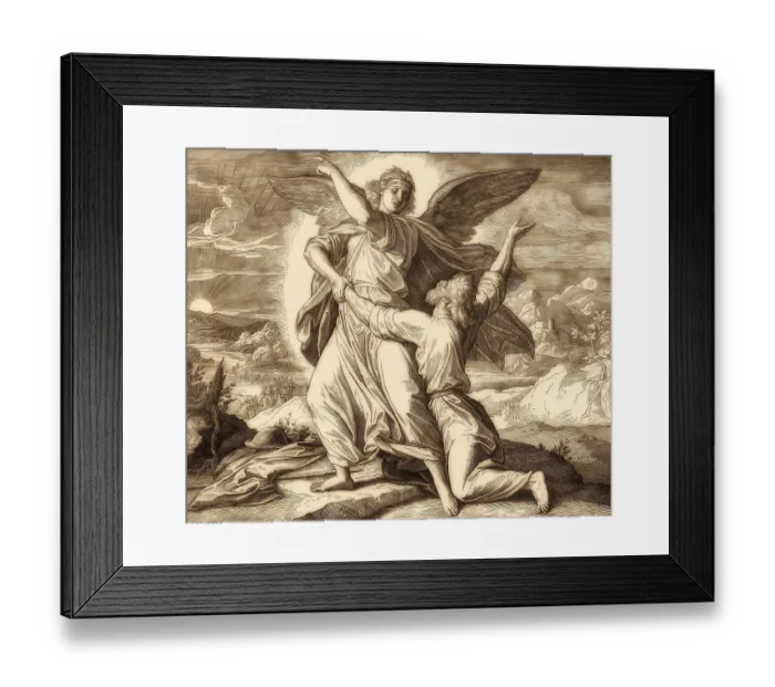 Framed Print : Jacob Wrestles with God, Old Testament