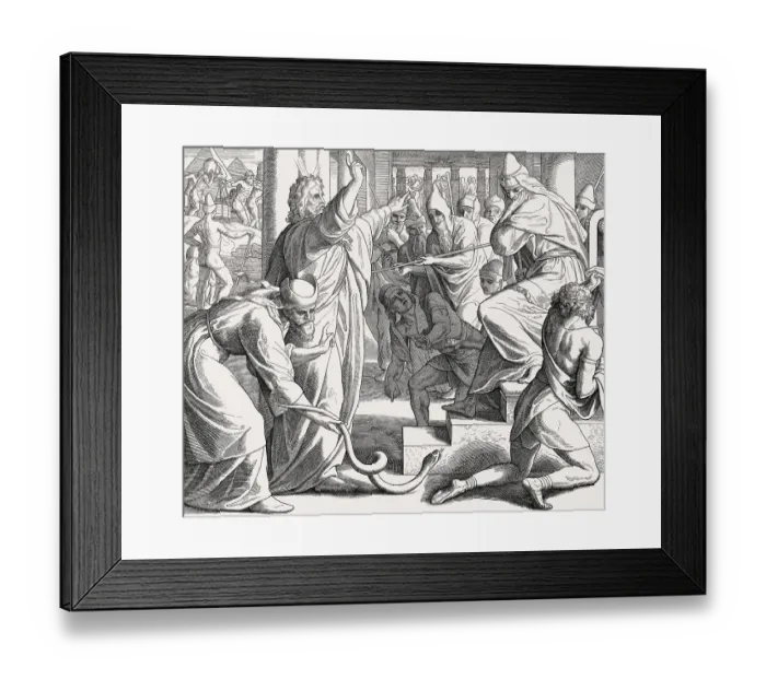 Framed Print : Moses and Aaron Appear before Pharaoh