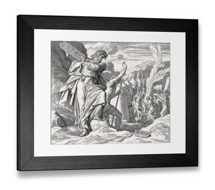 Framed Print : Moses destroying the tables, Golden Calf Framed Print : Moses destroying the tables, Golden Calf