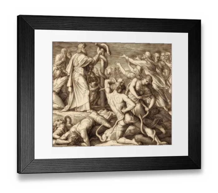 Framed Print : Bronze Serpent, Old Testament, by Julius Schnorr von Carolsfeld Framed Print : Bronze Serpent, Old Testament, by Julius Schnorr von Carolsfeld