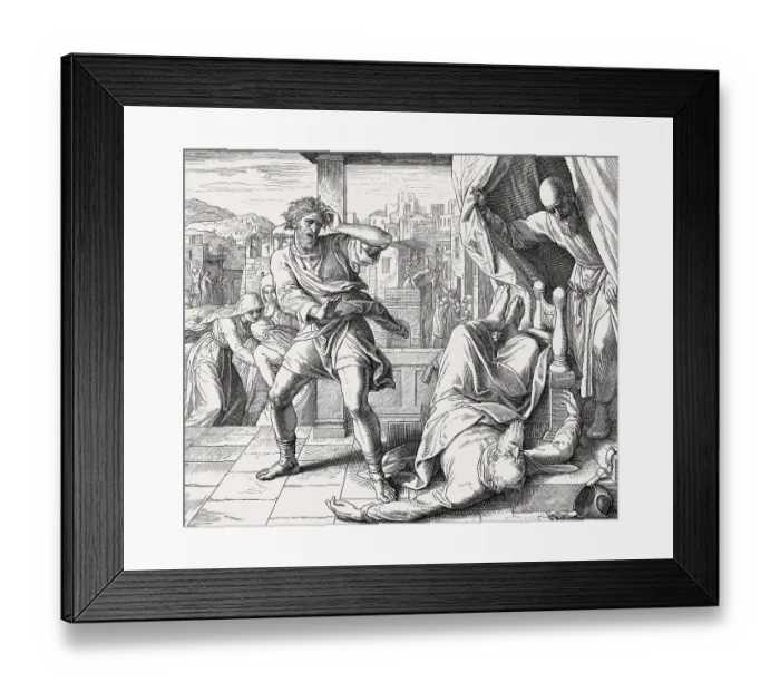 Framed Print : Death of Eli, Old Testament, by Julius Schnorr von Carolsfeld Framed Print : Death of Eli, Old Testament, by Julius Schnorr von Carolsfeld