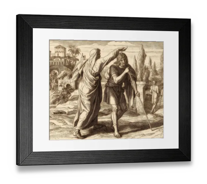 Framed Print : Samuel anoints Saul as king, Old Testament