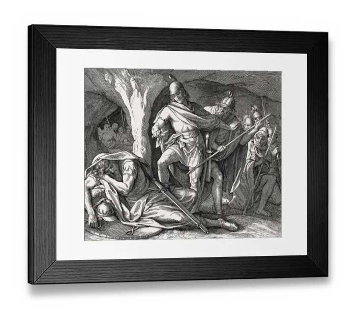Framed Print : David Spares Saul's Life, Old Testament