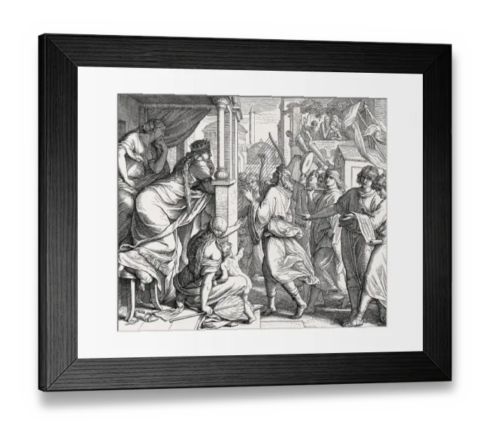 Framed Print : David bringing the ark of the covenant to jerusalem