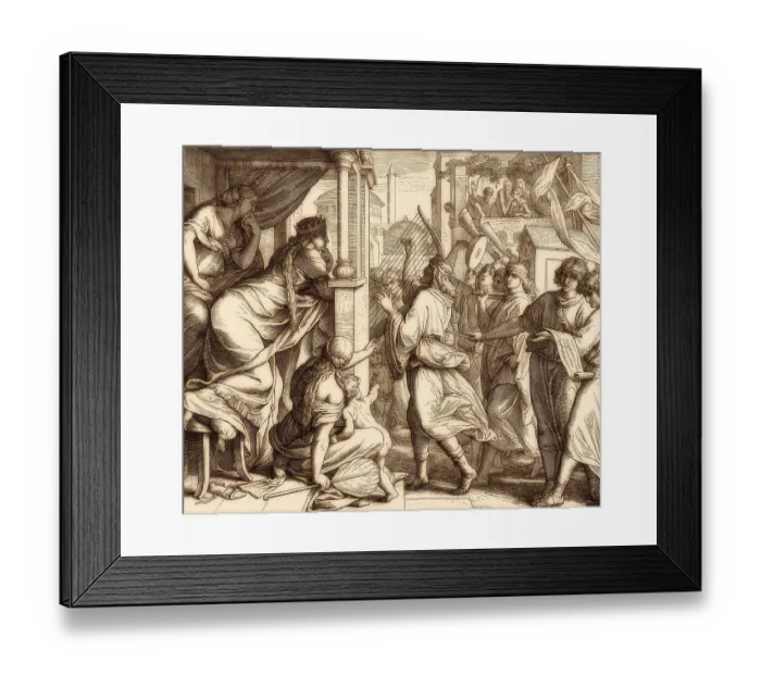 Framed Print : David bringing the ark of the covenant to jerusalem