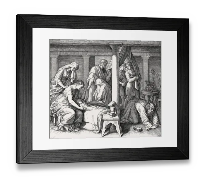 Framed Print : The death of Bathsheba's first child with David