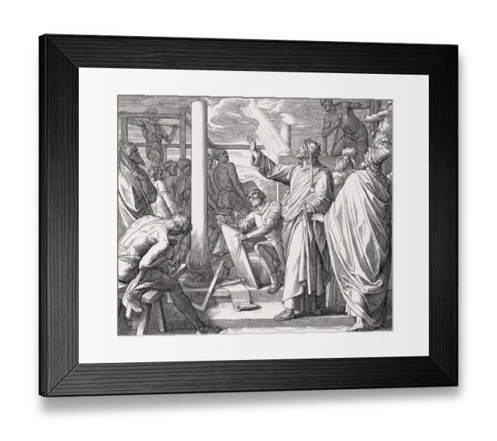 Framed Print : Solomon Plans Construction of the Temple