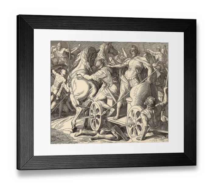 Framed Print : Death of Ahab, Old Testament, by Julius Schnorr von Carolsfeld Framed Print : Death of Ahab, Old Testament, by Julius Schnorr von Carolsfeld