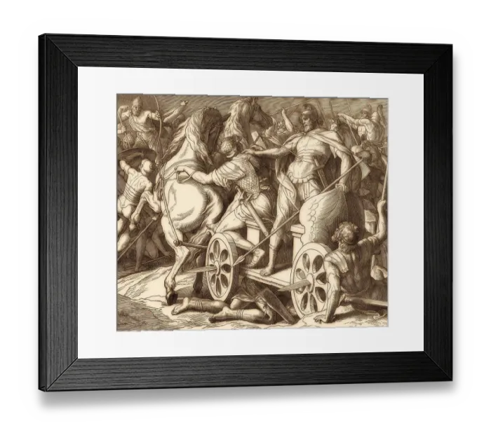 Framed Print : Death of Ahab, Old Testament, by Julius Schnorr von Carolsfeld Framed Print : Death of Ahab, Old Testament, by Julius Schnorr von Carolsfeld