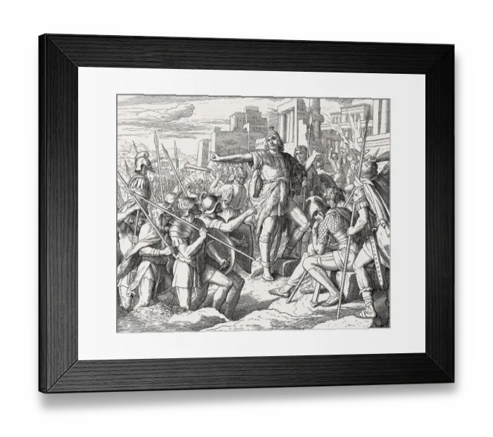 Framed Print : Judas Maccabee, Old Testament, by Julius Schnorr von Carolsfeld Framed Print : Judas Maccabee, Old Testament, by Julius Schnorr von Carolsfeld