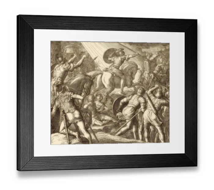 Framed Print : Rider on the Horse with golden armour