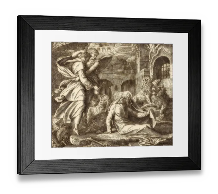 Framed Print : Daniel in the Lions Den, Old Testament Framed Print : Daniel in the Lions Den, Old Testament