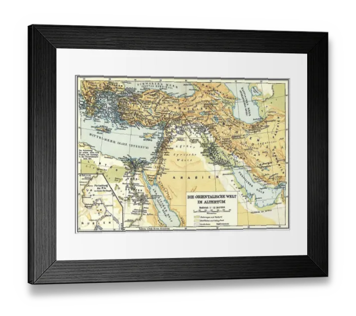 Framed Print : Overview map of the ancient Near East