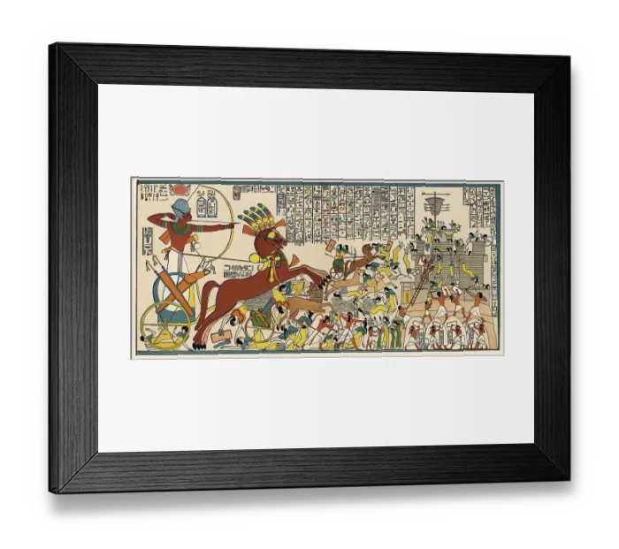 Framed Print : The siege of Dapur in 1269 BC on a mural in Ramesses II's temple in Thebes Framed Print : The siege of Dapur in 1269 BC on a mural in Ramesses II's temple in Thebes