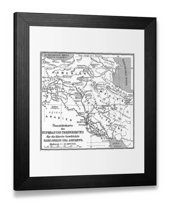 Framed Print : Map of the Assyrian Empire