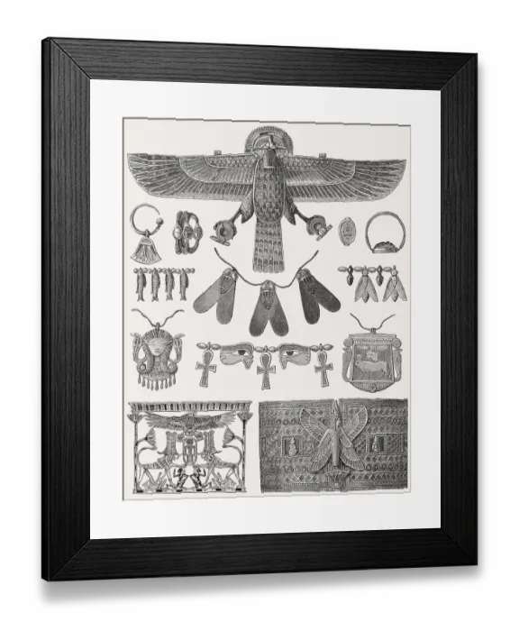 Framed Print : Ancient Egyptian jewellery
